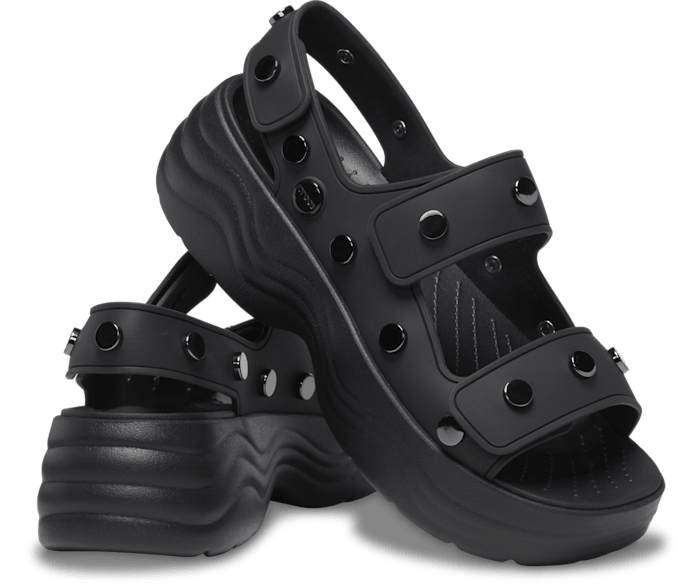 Black studded crocs 2025