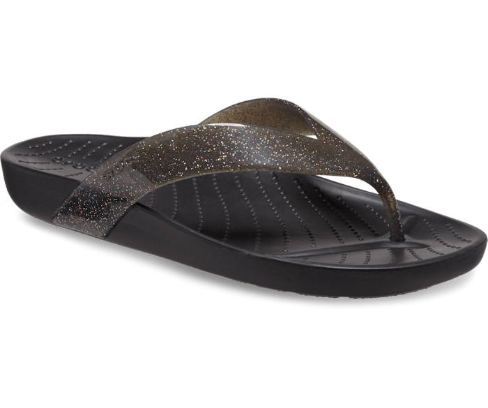 Black glitter online flip flops