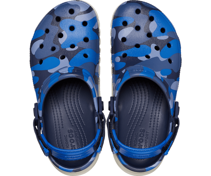 Blue camo crocs hotsell