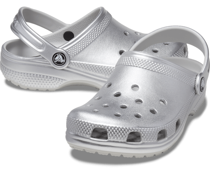 Silver crocs store women's