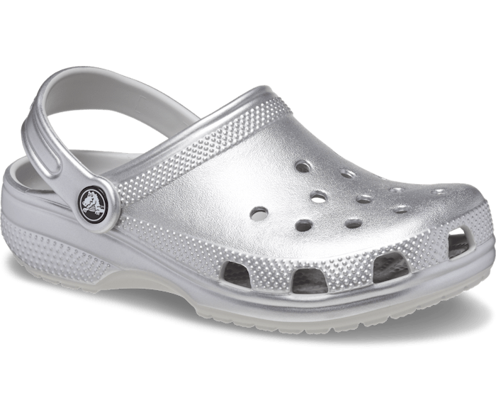 Metallic crocs best sale with fur