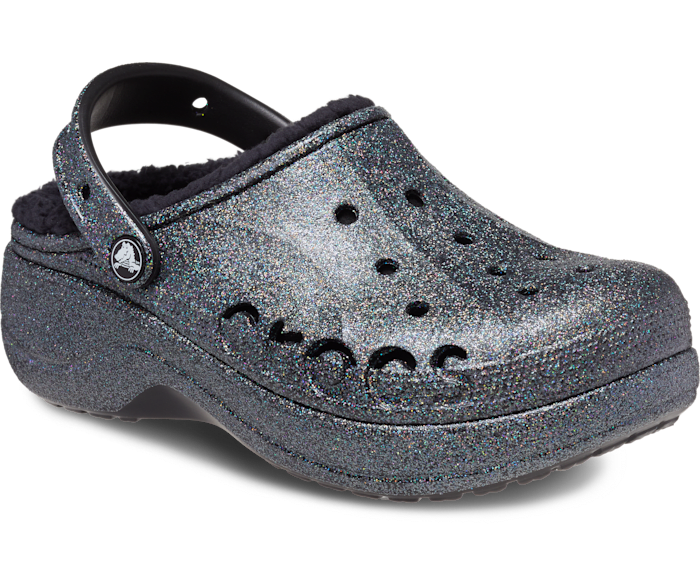 Crocs black glitter top