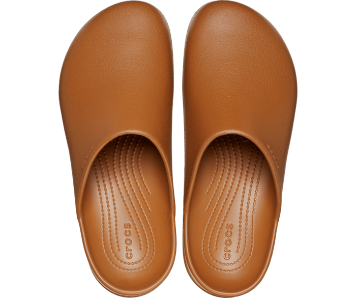 Brown suede crocs top