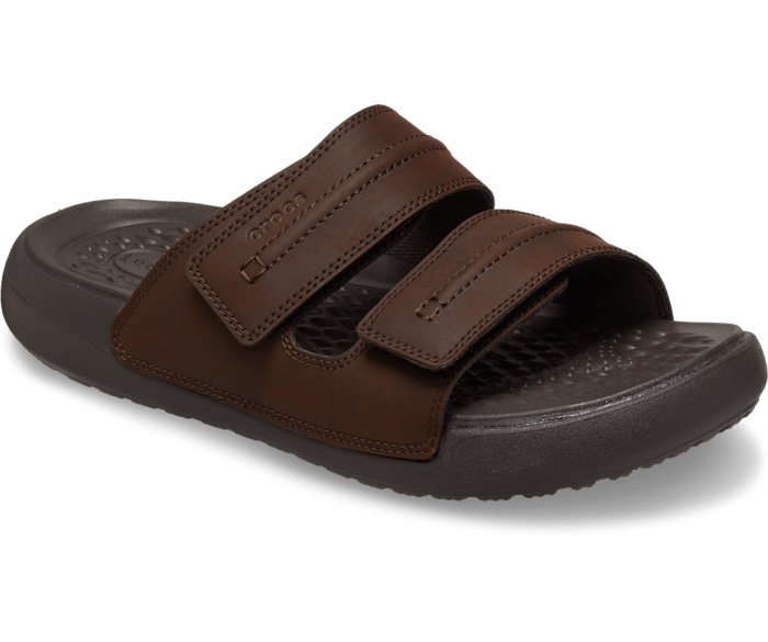 Crocs flip flops on sale with leather strap