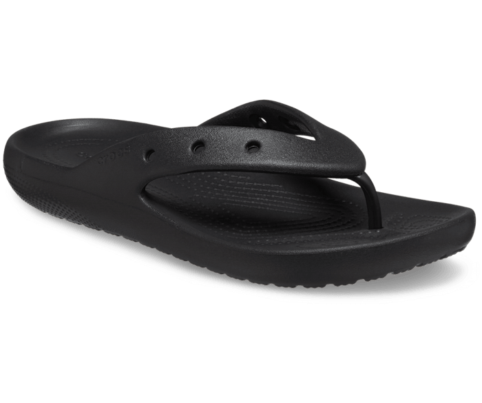 Black croc flip flops shop