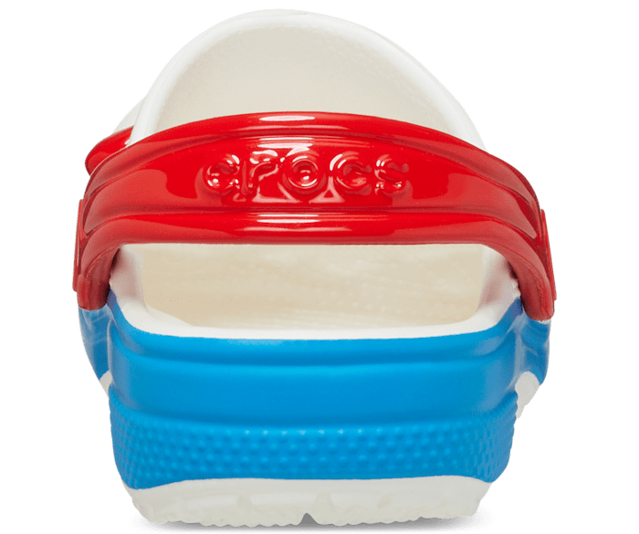 Red white blue crocs hotsell