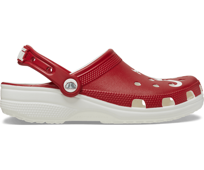 White and sale red crocs