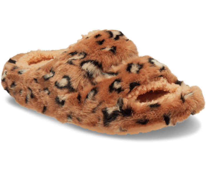 Crocs Classic Cozzzy Animal Print Sandal Shitake W12 M10