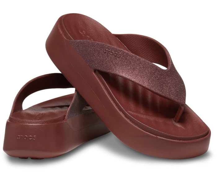 Crocs Getaway Platform Glitter Flip Dark Clay W9