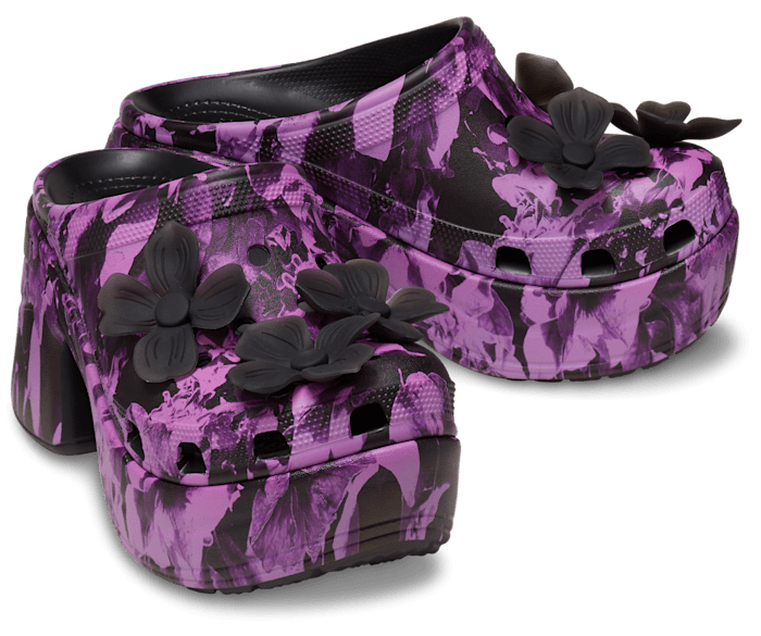 Pink floral crocs sale