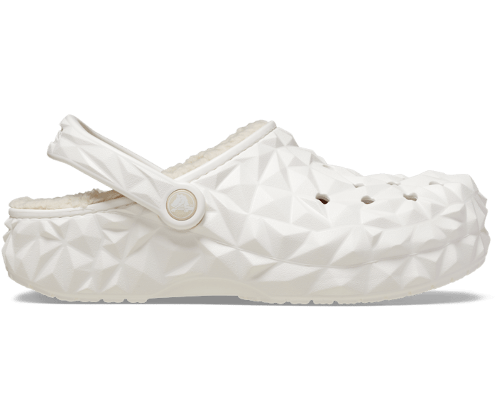 White crocs with lining new arrivals
