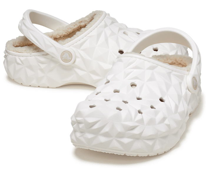 White online crocs lined