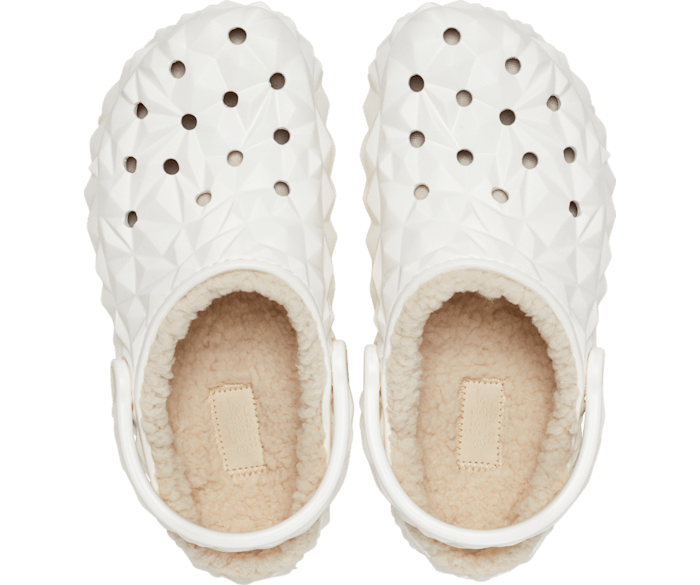 Fur crocs white store