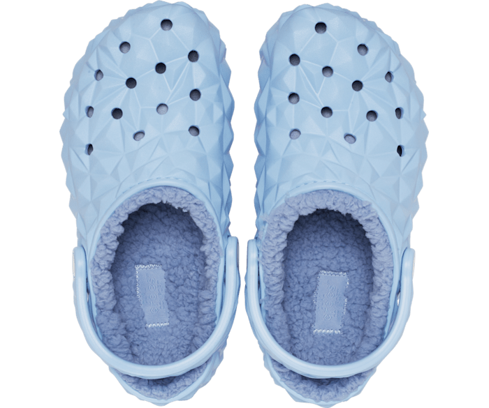 Blue fuzz new arrivals lined crocs
