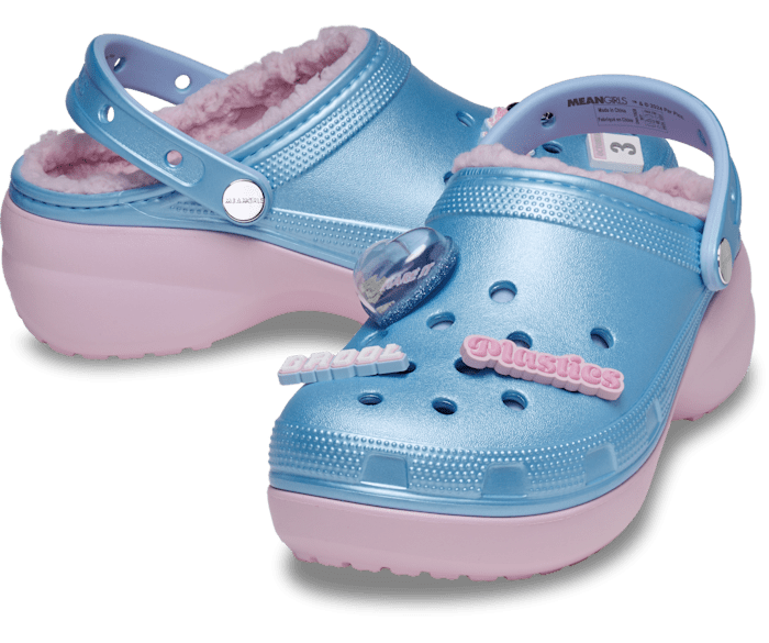 Light blue and pink crocs sales