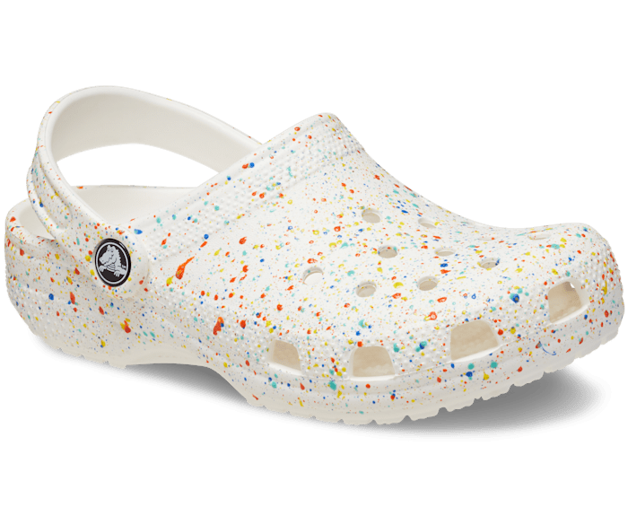 Crocs Kids Classic Splatter Paint Clog White Multi J6