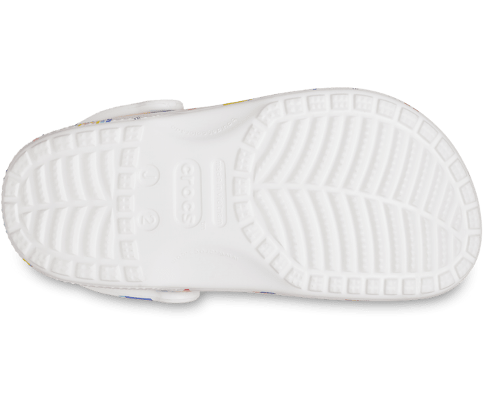 Crocs Kids Classic Doodle Print Clog White Multi J1