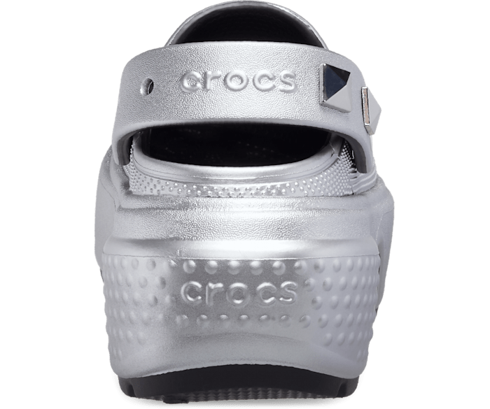 Metallic silver crocs online