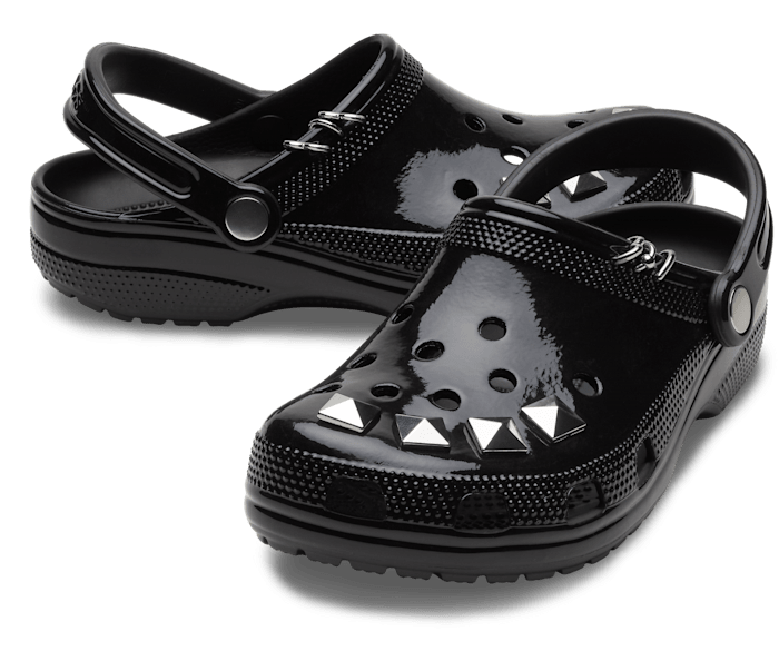 Black studded crocs on sale