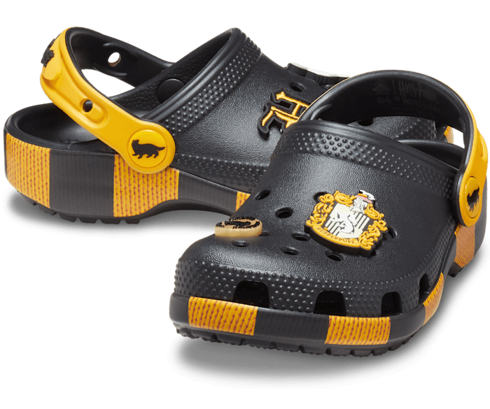 Black and yellow crocs sales