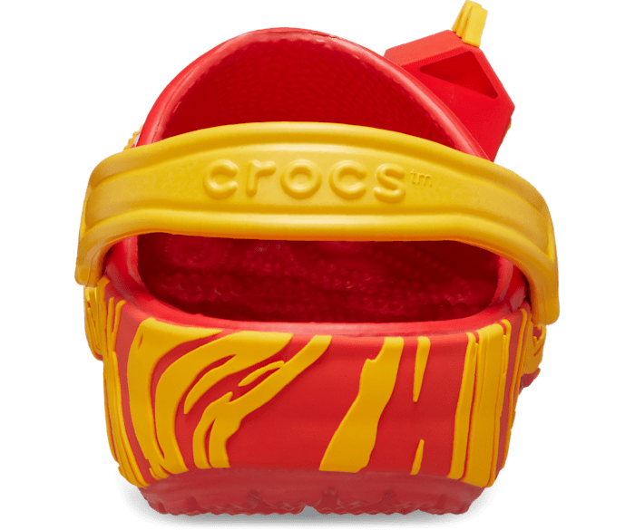 Red and yellow crocs on sale