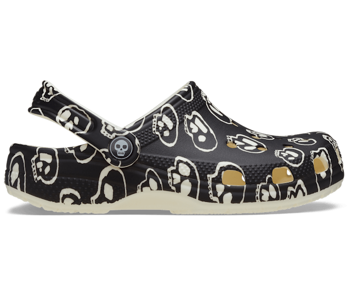 Crocs Kids Classic Glow in the Dark Skulls Clog