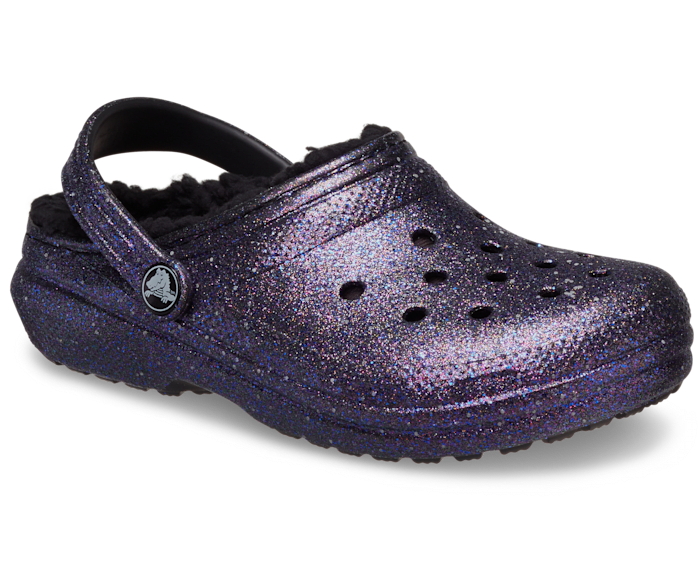 Crocs Toddler Classic Lined Space Glitter Clog Black Multi C7