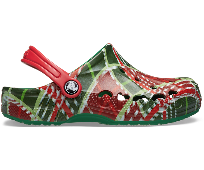 Kids Baya Holiday Plaid Clog Crocs