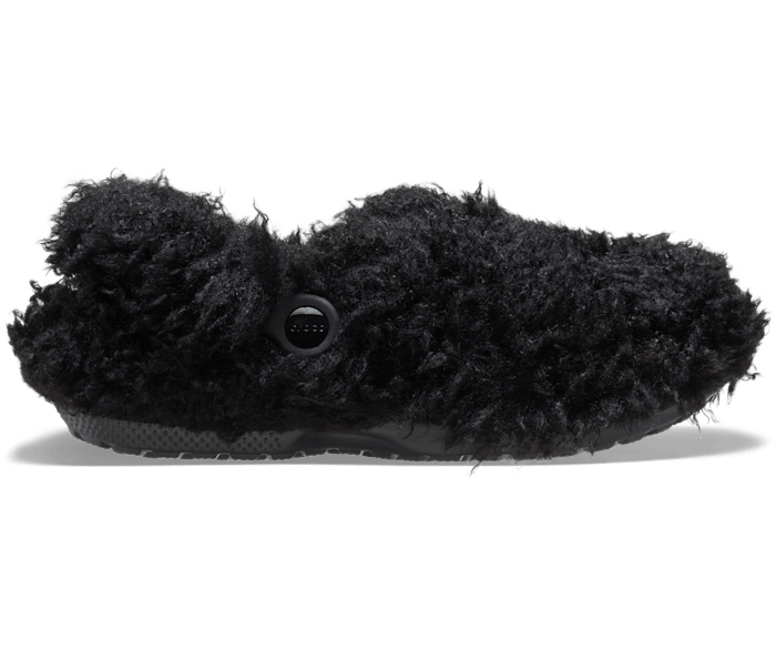 Crocs Classic Shaggy Fur Lined Clog Black W10 M8