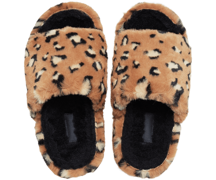 Classic Leopard Fur Slide Crocs