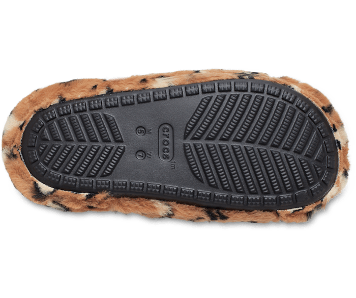 Leopard crocs with fur top