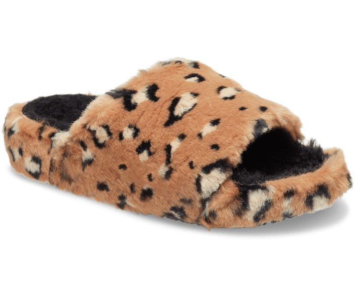 Classic Leopard Fur Slide Crocs