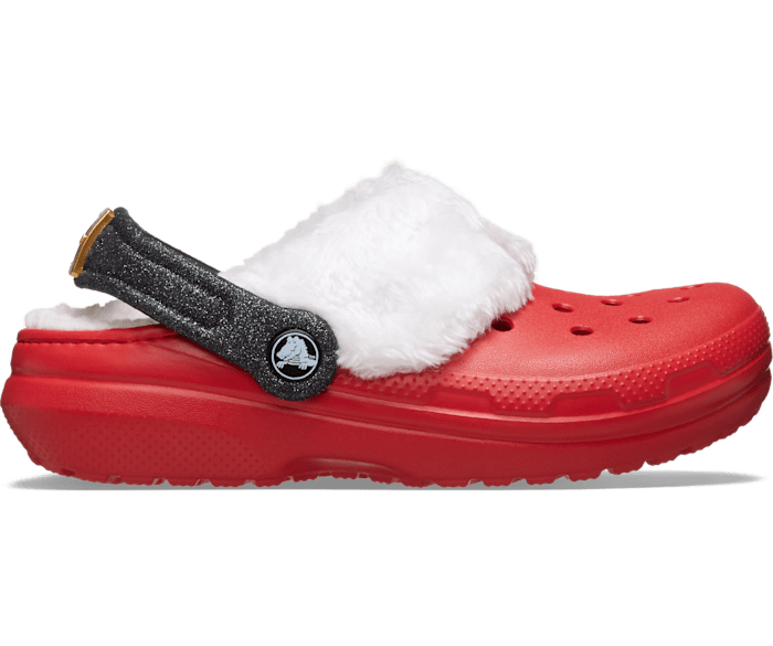 Fuzzy red crocs on sale