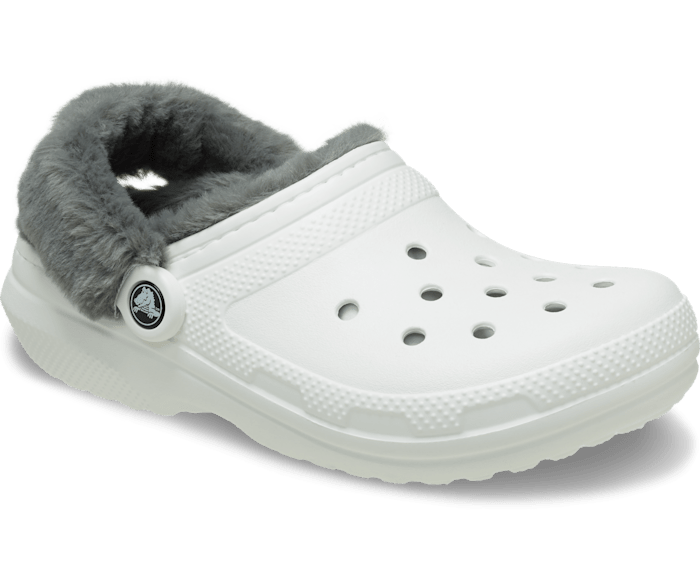 White fuzzy crocs cheap