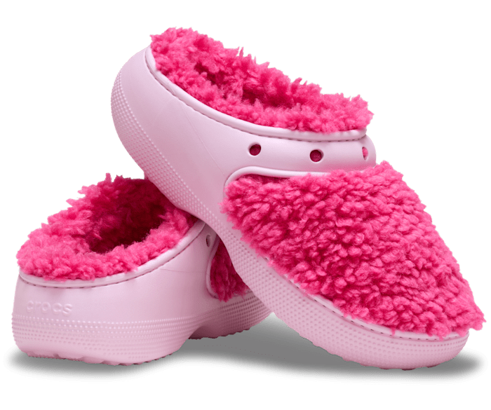 Pink winter crocs best sale