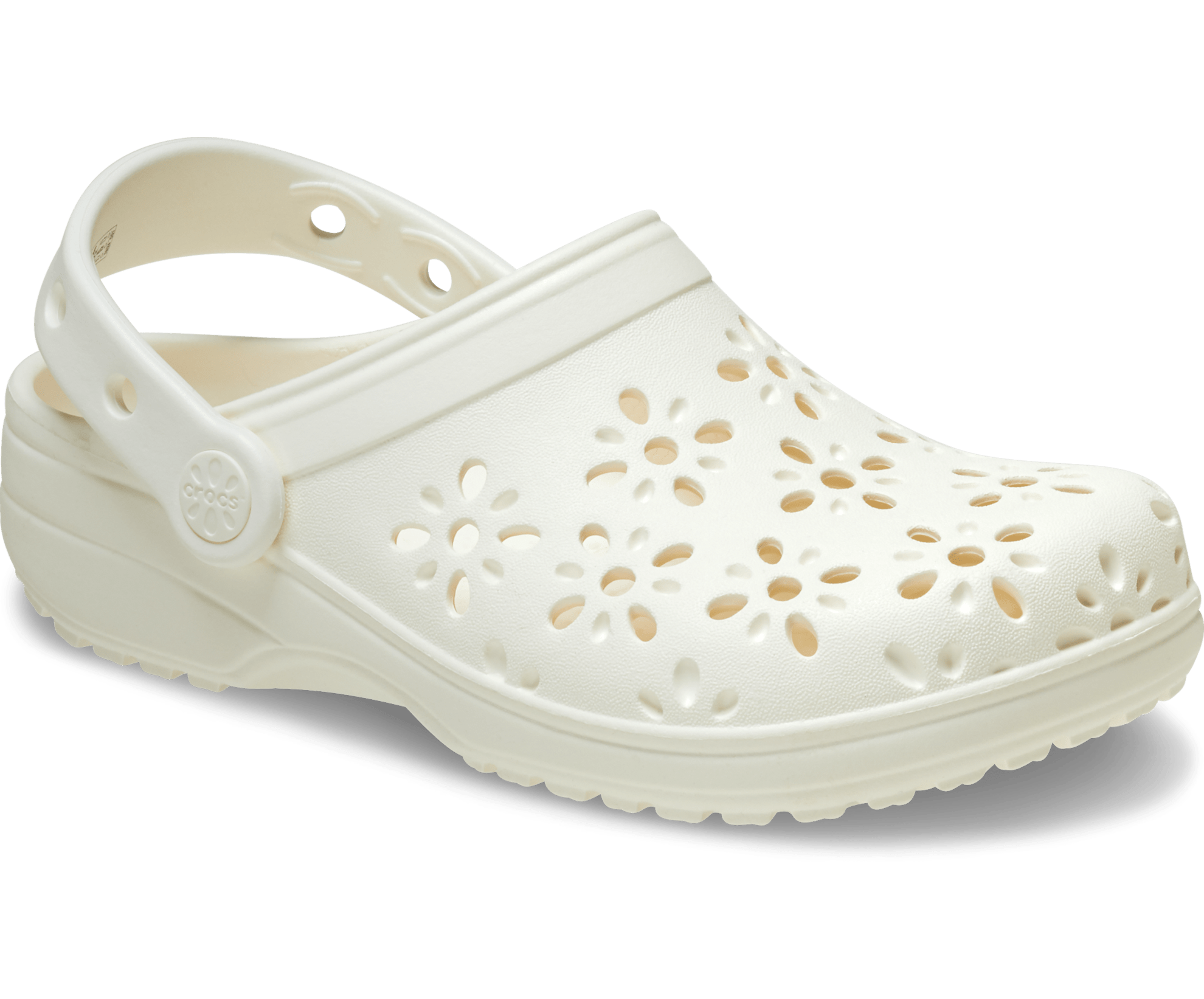 Crocs Classic Floral Cut Out Clogs Chalk EU 38-39 3