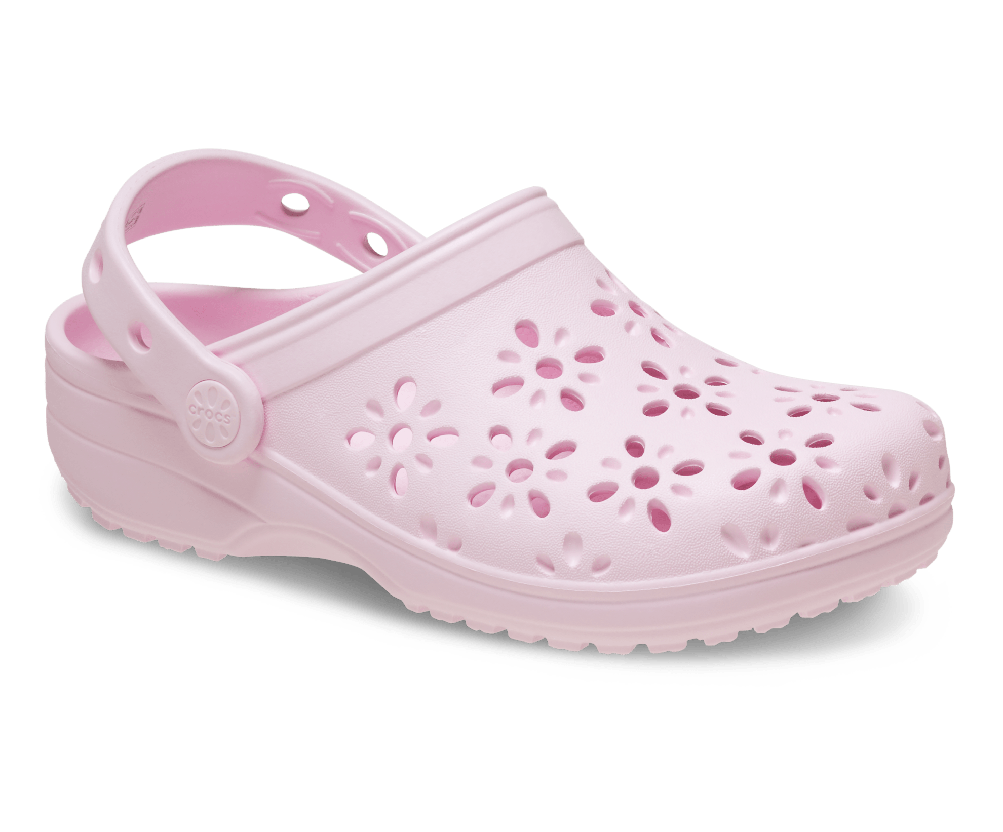 Crocs Classic Floral Cut Out Clogs Pink Milk EU 32-33 10