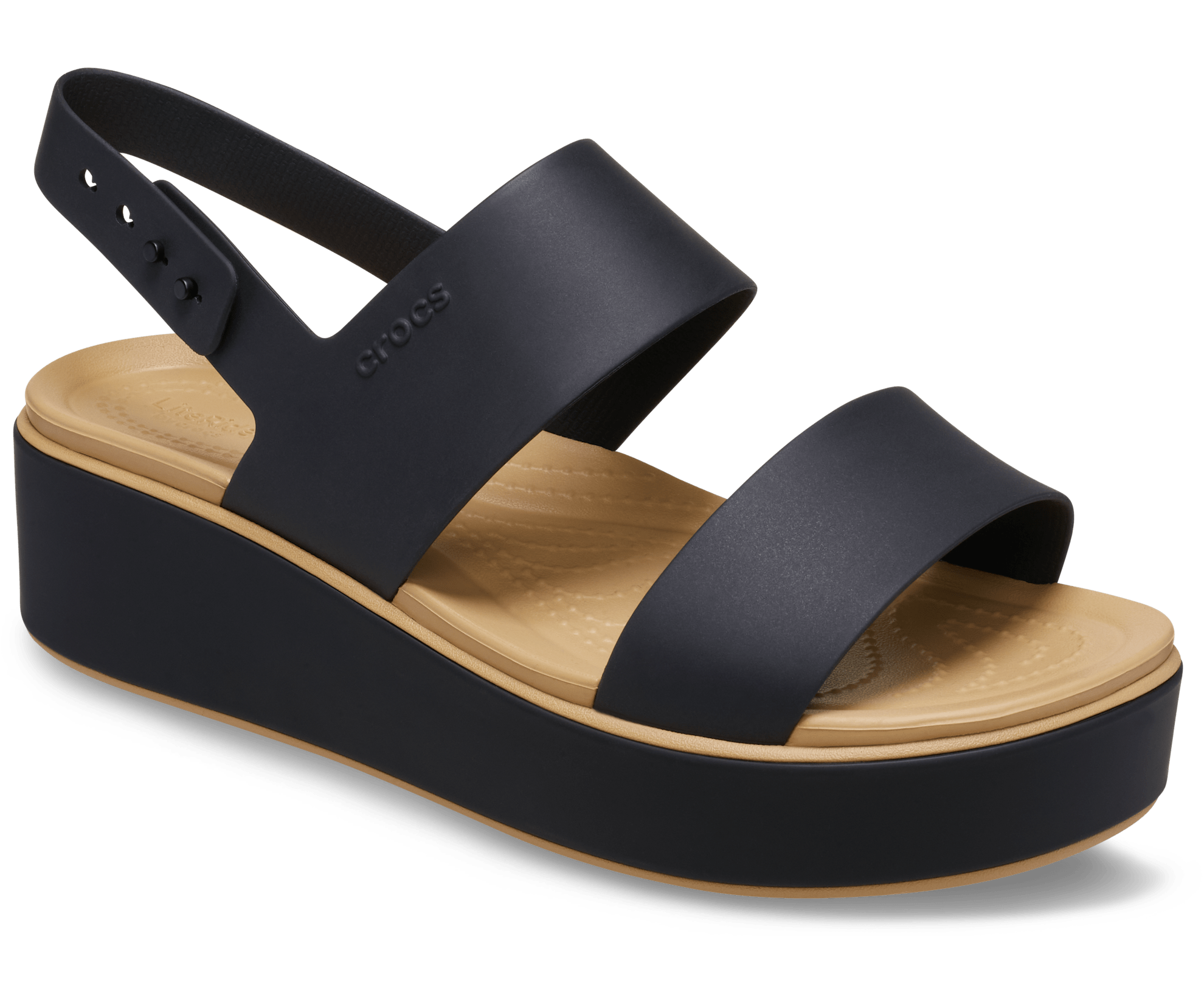 Crocs Brooklyn Matte Wrap Low Wedge Sandals Black / Cashew EU 36-37 Women 6