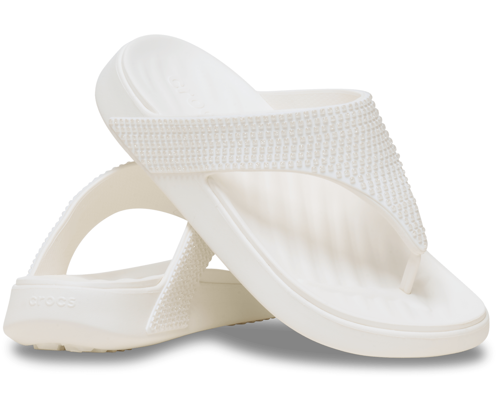 Crocs Getaway Gems Triangle Flip Sandals White US W8 2