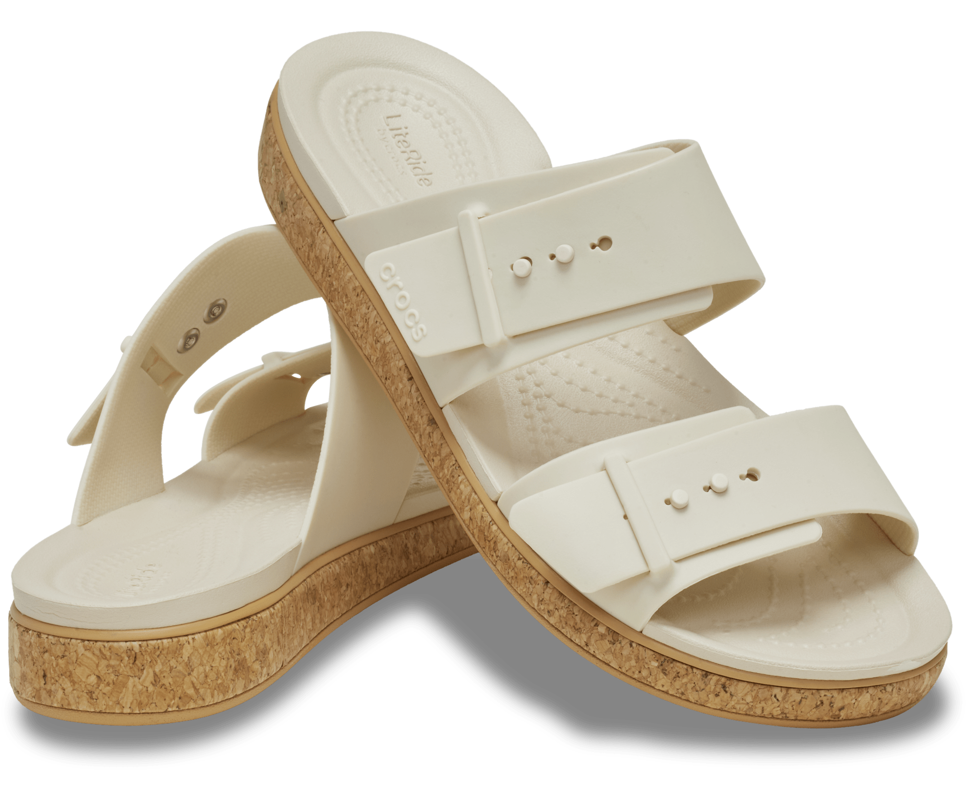 Crocs Brooklyn Cork Buckle Low Low Sandals Tan W10 2