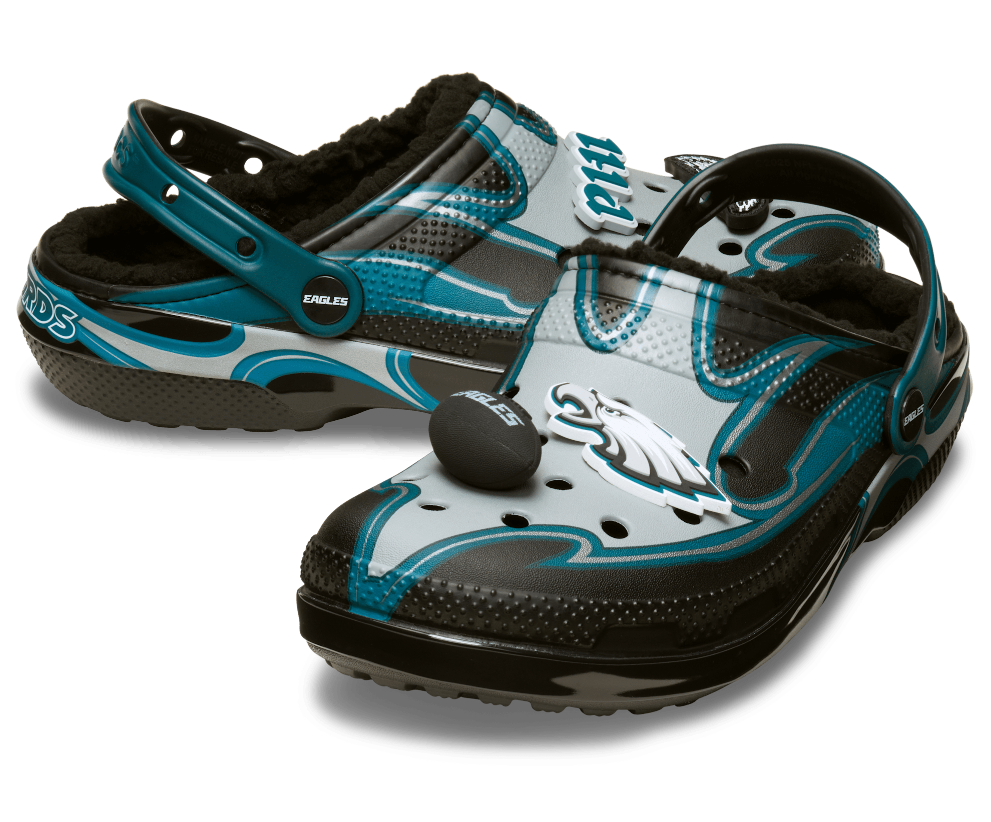 Crocs NFL Philadelphia Eagles Classic Lined Clog Teal/Grey M11 2