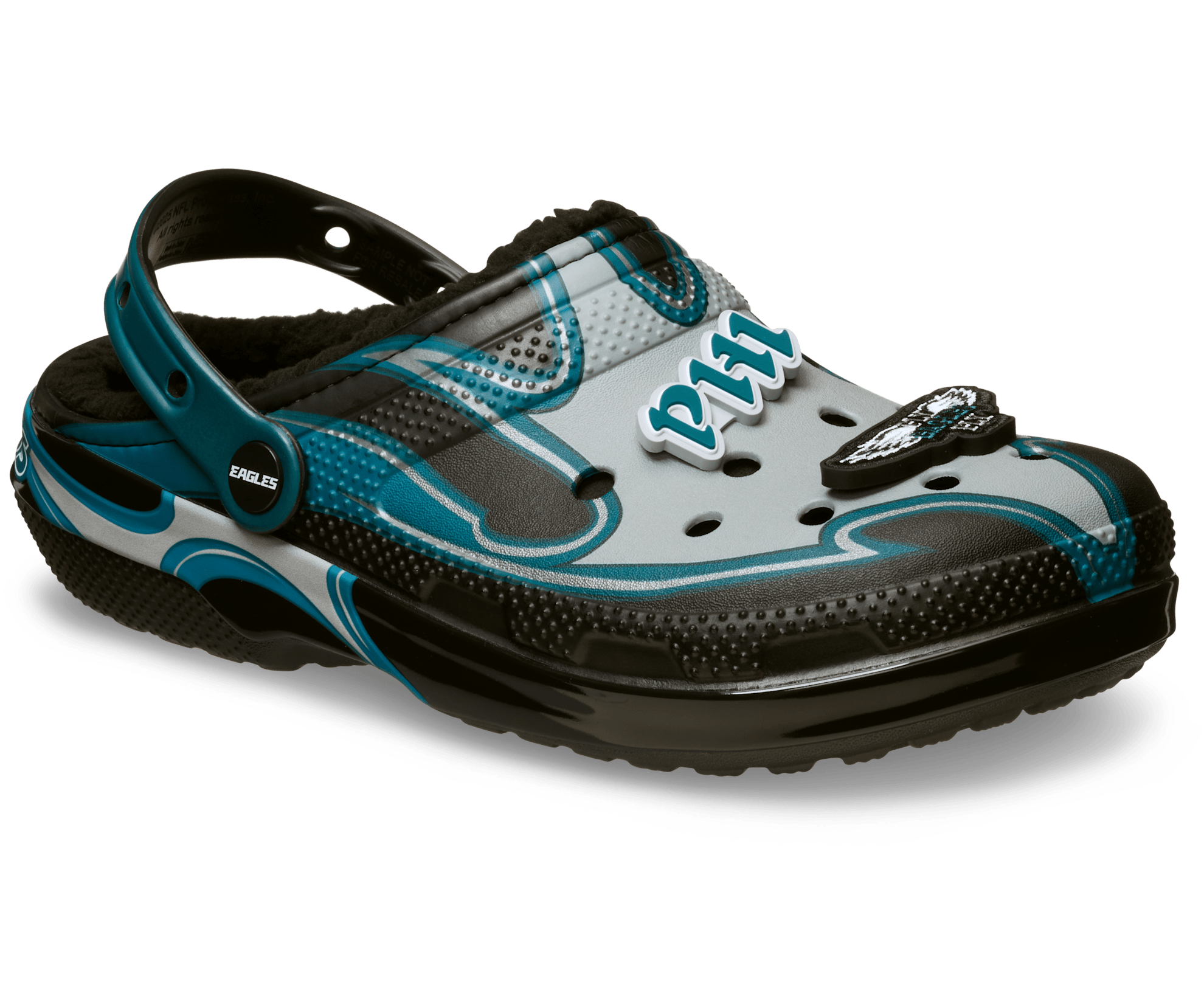 Crocs NFL Philadelphia Eagles Classic Lined Clog Teal/Grey M11 3