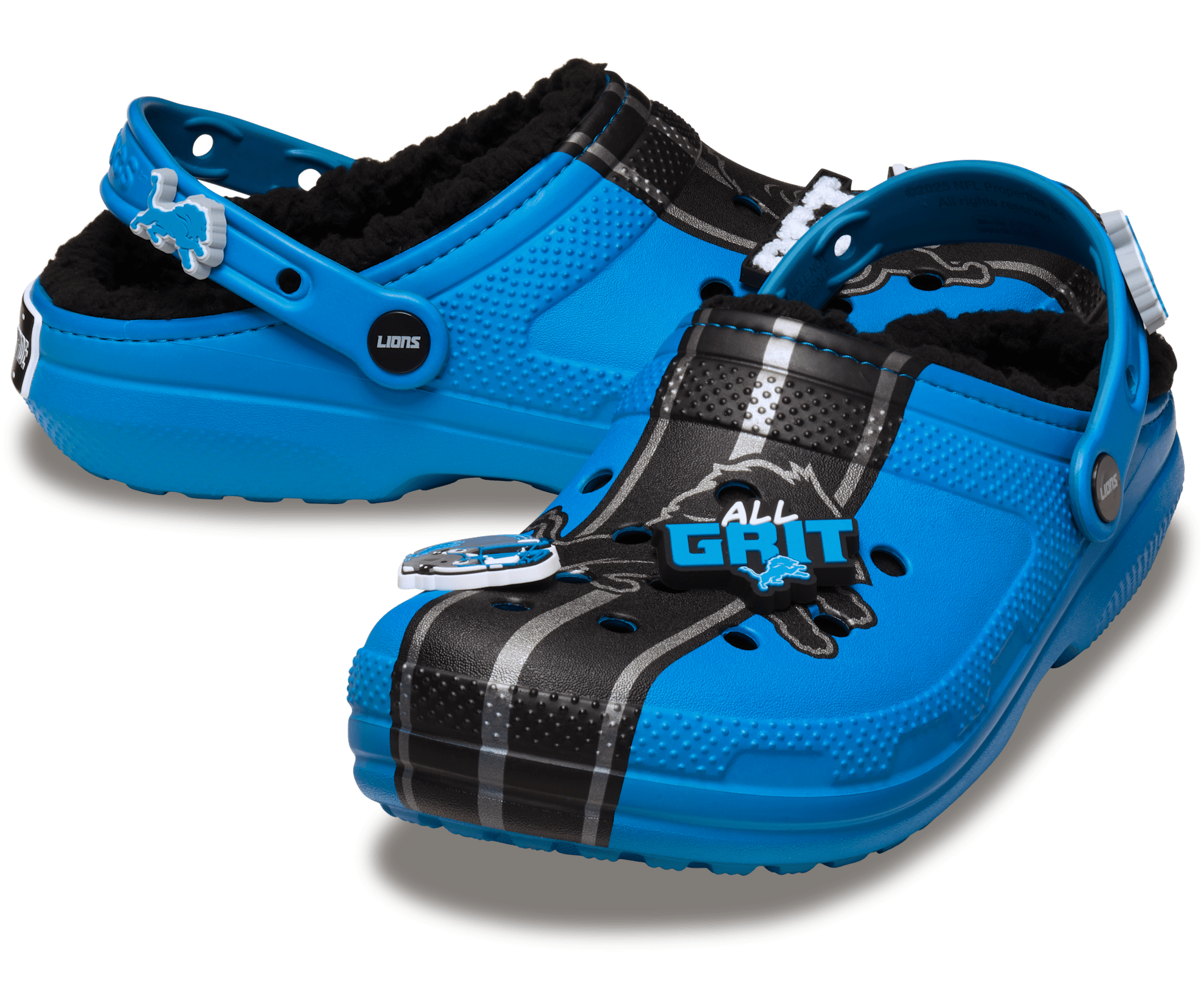 Crocs NFL Detroit Lions Classic Lined Clog Blue Size 16 2