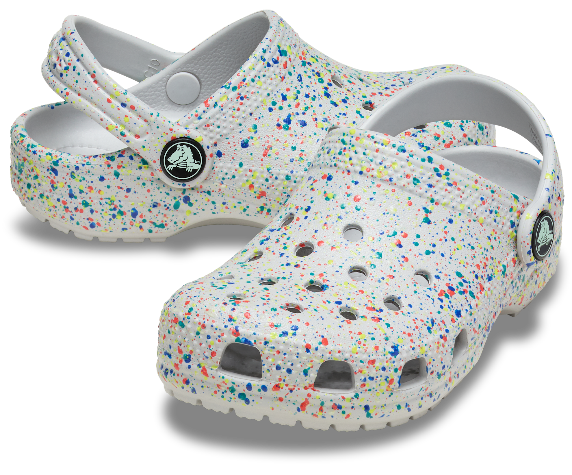 Crocs Kids Classic Glow Paint Splatter Clog Multicolor C11 2