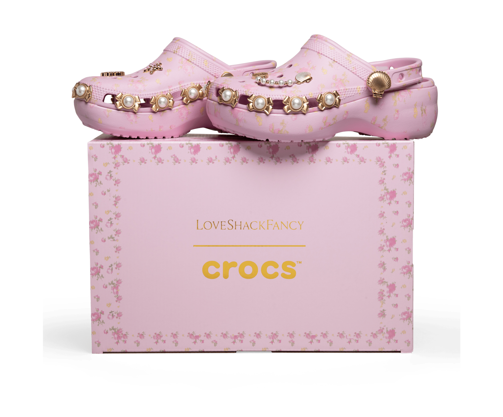 Crocs LoveShackFancy Classic Platform Clog Pink W6 3