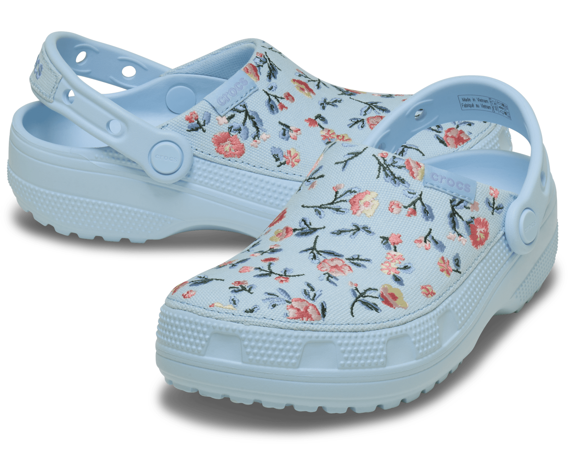 Crocs Classic Crafted Floral Clog Black W12/M10 2