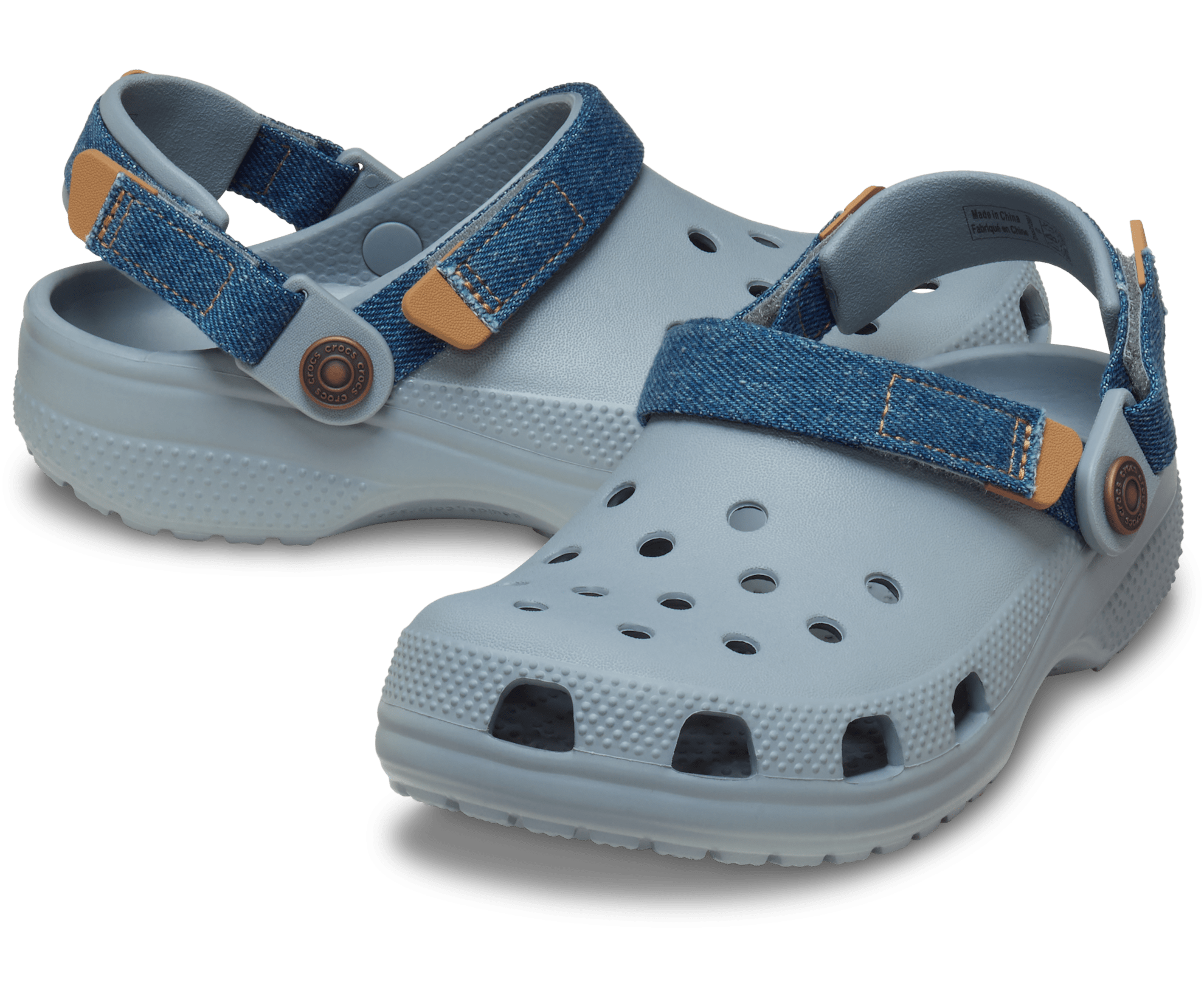 Crocs Kids Classic Denim Adjustable Backstrap Clog Blue C12 2