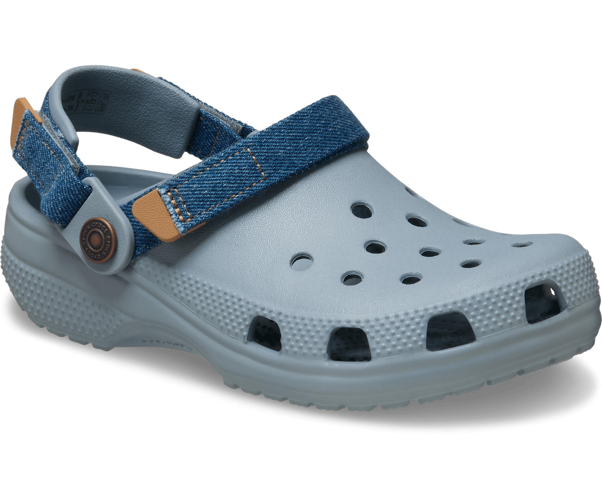 Crocs Kids Classic Denim Adjustable Backstrap Clog Blue C12 3