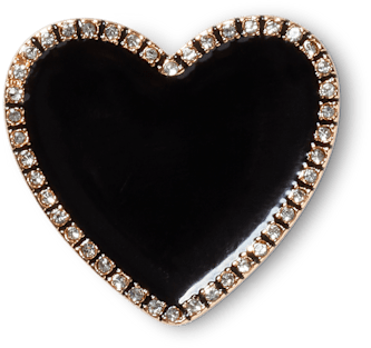 Black Heart with Gold Outline