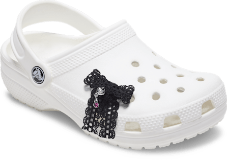 Аксессуары Jibbitz Black Lace Bow Silver Heart — фото 3